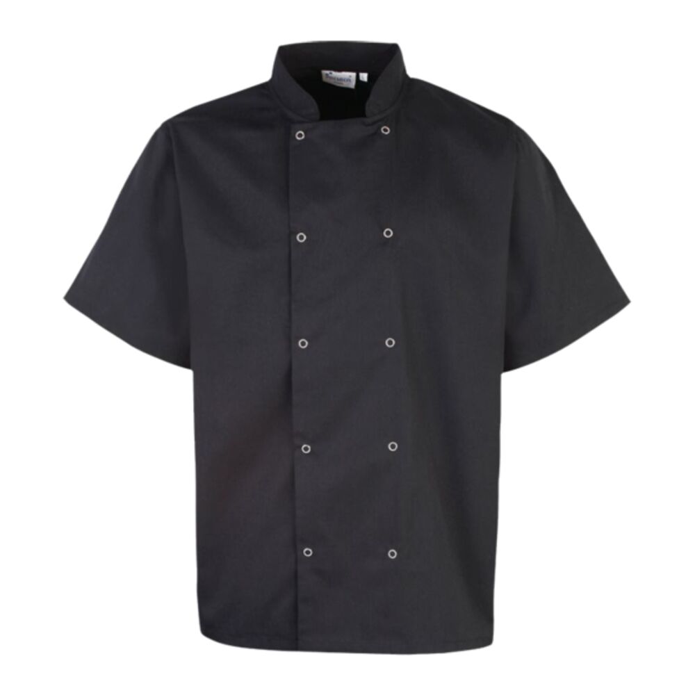 Premier Unisex Short Sleeve Stud Front Chef's Jacket Thumbnail