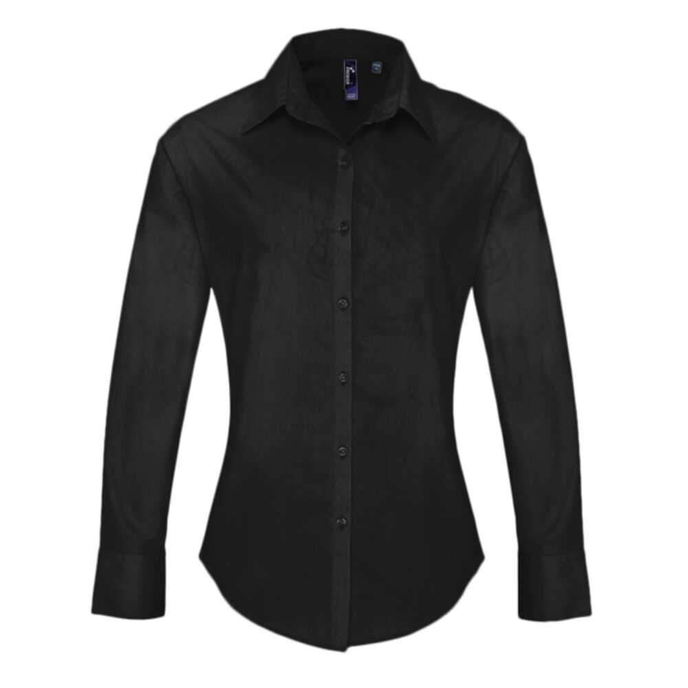 Premier Ladies Supreme Long Sleeve Poplin Shirt Thumbnail