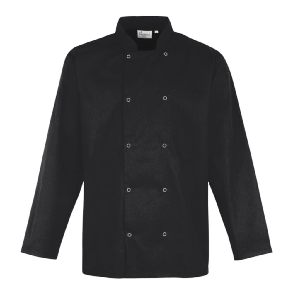 Premier Unisex Long Sleeve Stud Front Chef's Jacket Thumbnail